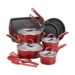 Rachael Ray 14 Piece Hard Enamel Cookware, Bakeware and Tools (Red)