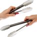 Home Basics 2pk stainless steel & silicone tongs, Black
