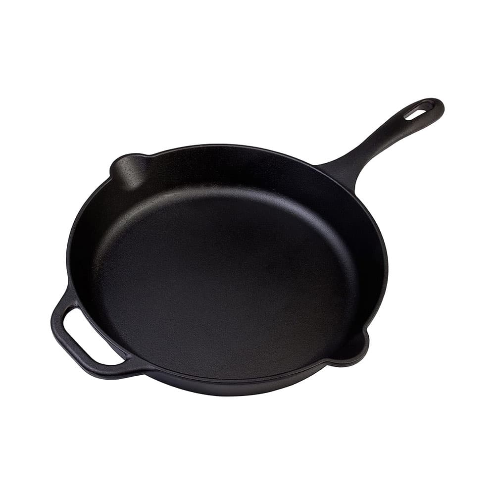 Victoria Cast Iron Pan with Two Side Handles Comal Griddle Seasoned with 100% Kosher Certified Non-GMO Flaxseed Oil 10 black