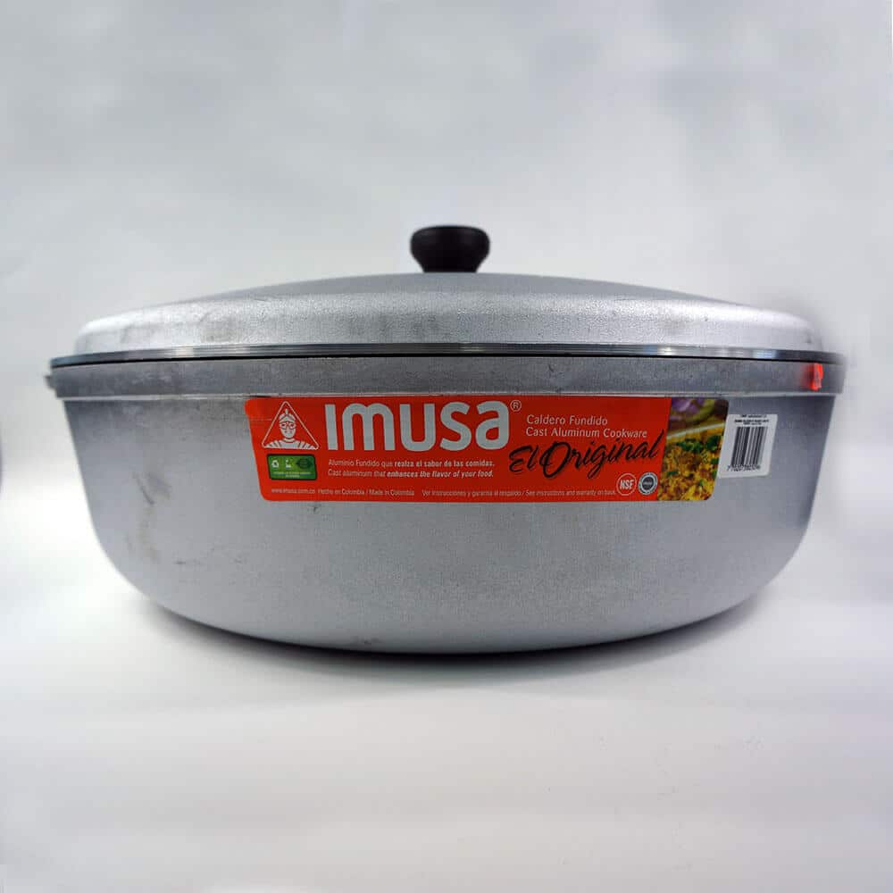 Imusa 6.9 Quart Traditional Colombian Cast Aluminum Caldero or Dutch Oven  with Lid