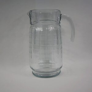 Windowpane glass pitcher