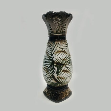 White, Brown and Green Vase 12 inches