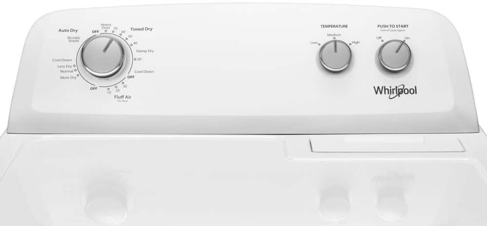 Whirlpool 7cft Top Load Electric Dryer with AutoDry Drying System, White