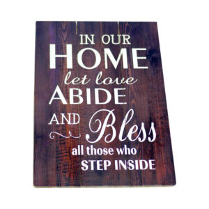 “In our Home” Décor Wooden Plaque