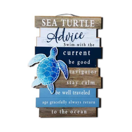 Wall Décor Sea Plaque, White and Blue