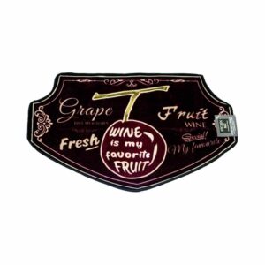 ‘Wine is my favourite fruit’ Kitchen Mat, Purple, White, Green, Brown and Black