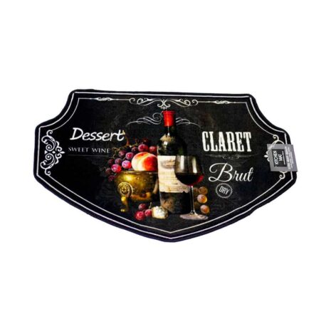 ‘Claret, Brut, Dessert, Sweet Wine’ Kitchen Mat, Red, Green, White, Black and Gold