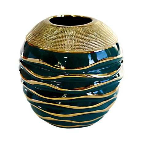 Ceramic Vase ‘Gold and Green’-100570