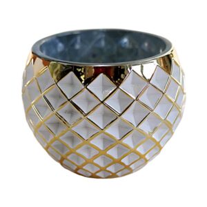 Ceramic Vase ‘Gold and White’ - 100577