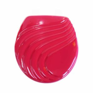 Lotus Moulded Wooden Toilet Seat - Red