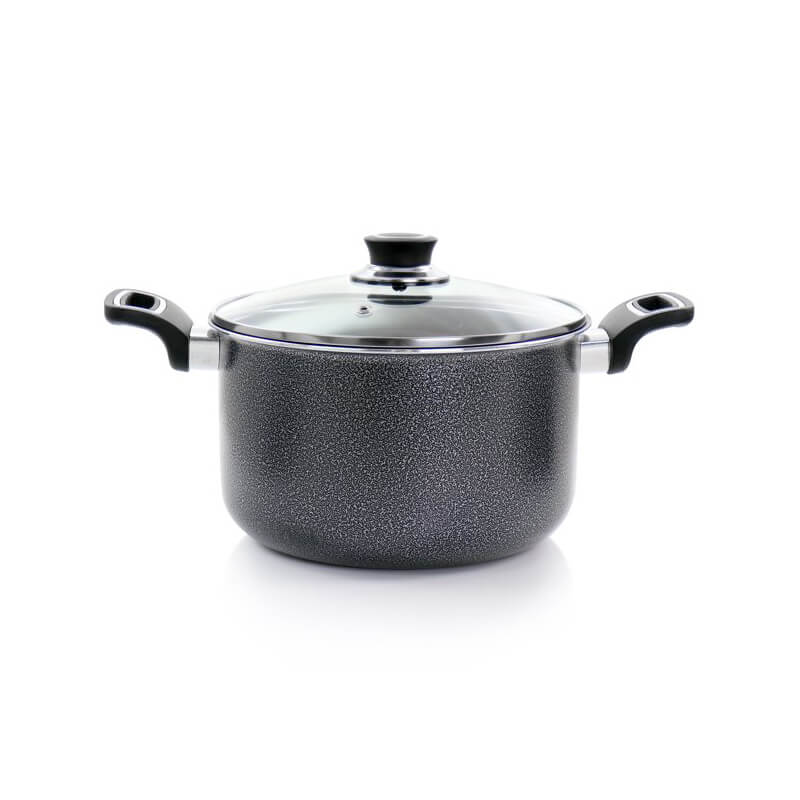 Alpine Cuisine 2 Quart Non-stick Stock Pot with Tempered Glass Lid and