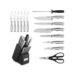 Cuisinart 15 Piece Kitchen Knife Set with Block - Silver