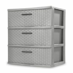 Sterilite 3 Drawer Wide Weave Tower - Cement